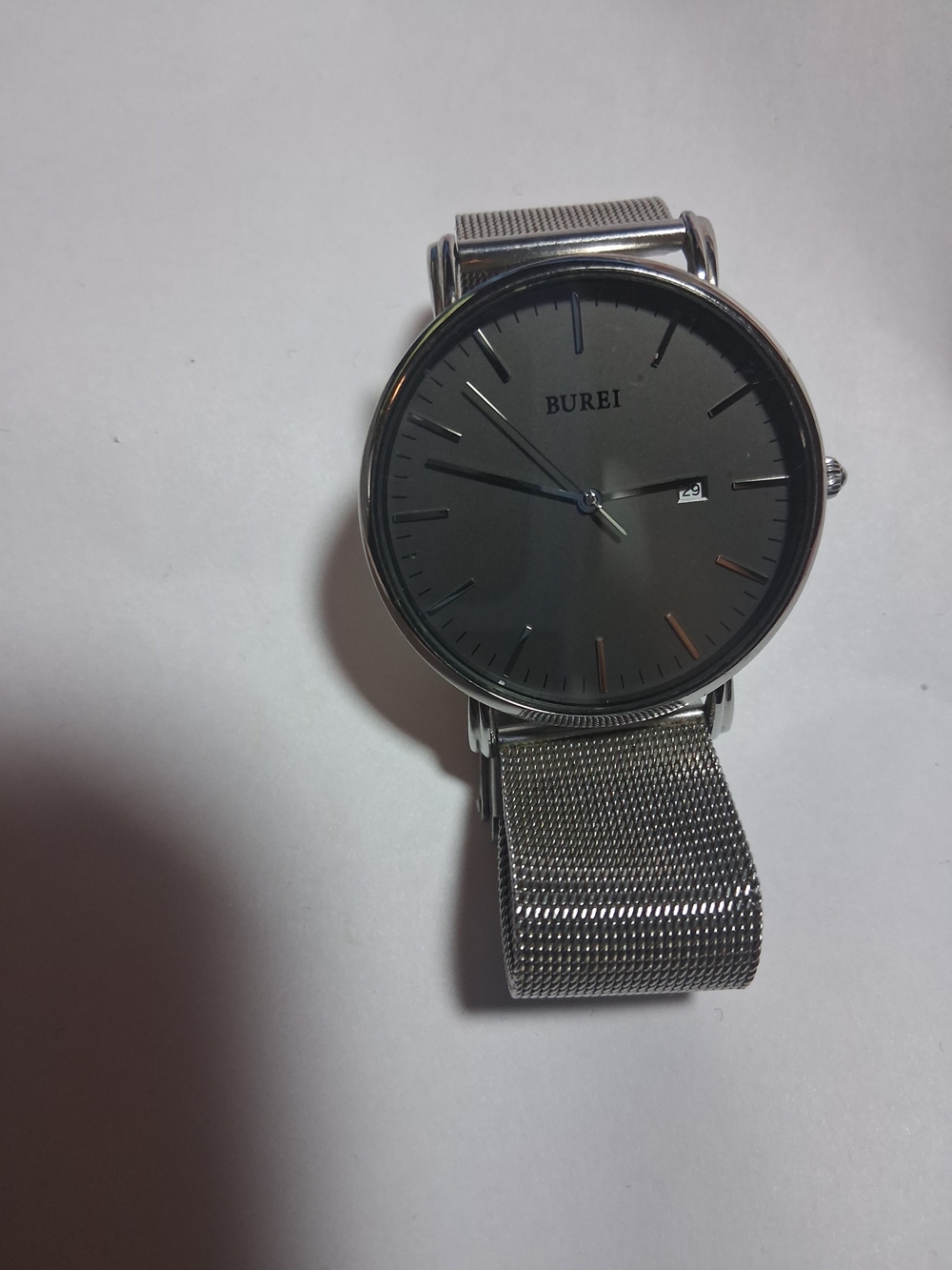 REI Men’s Minimalist Silver Mesh Watch - Gray Dial